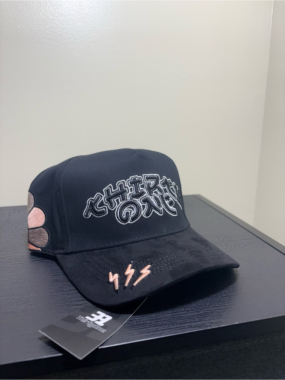 “ThirtyOne”Black Cap with Pink Embroidered Accents